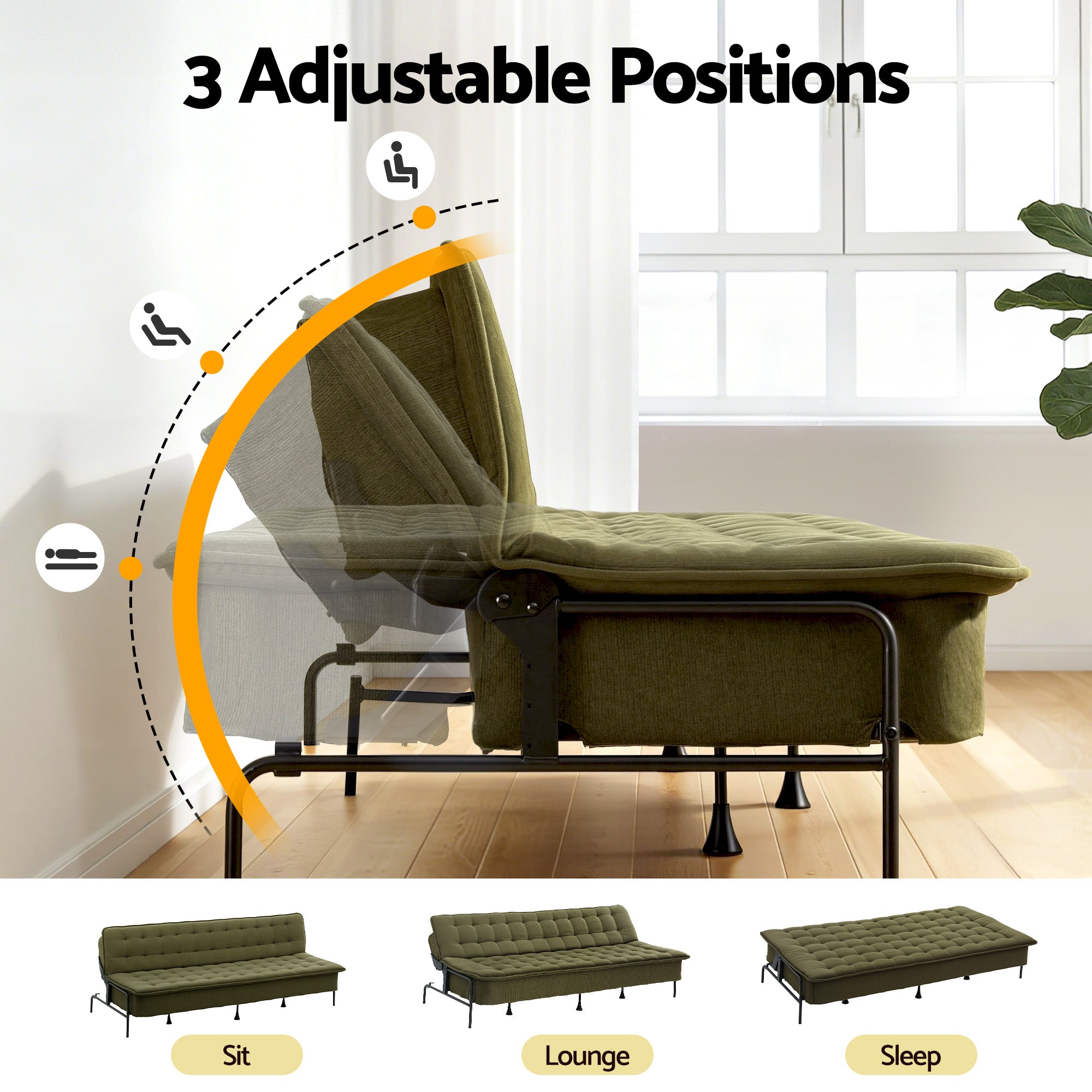 Artiss 3 Seater Sofa Bed Futon 1.9m Innerspring | Simpledeals