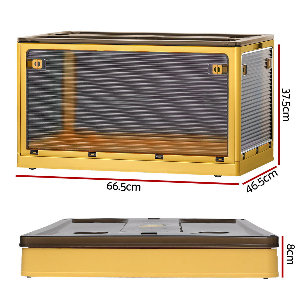 Storage Container Foldable Stackable Large 5 Sides Open