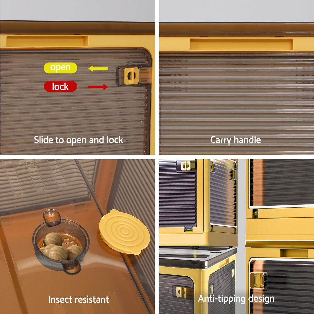 Storage Container Foldable Stackable Large 5 Sides Open