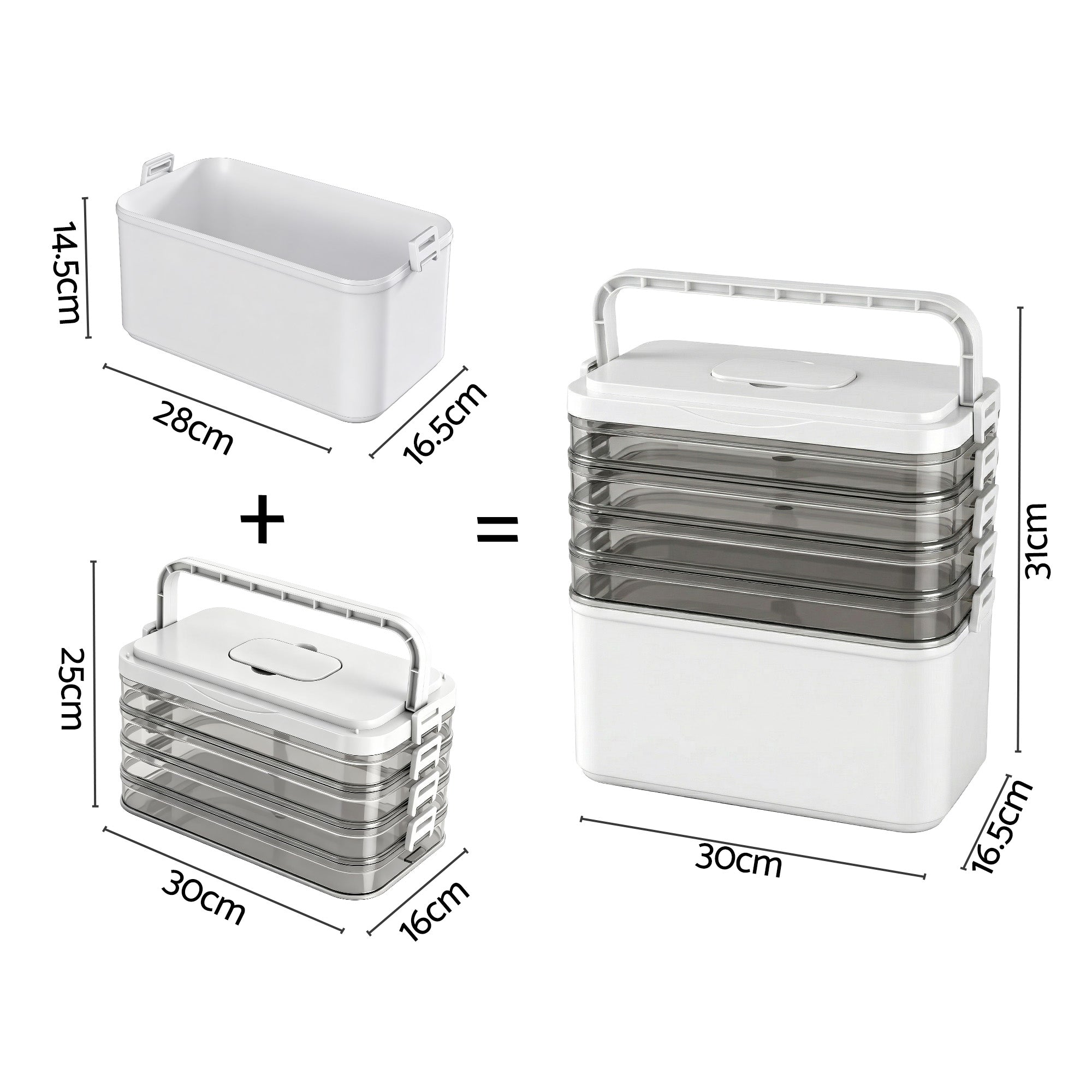 Artiss 5 Tier Clear Storage Box Portable Organiser | Simpledeals