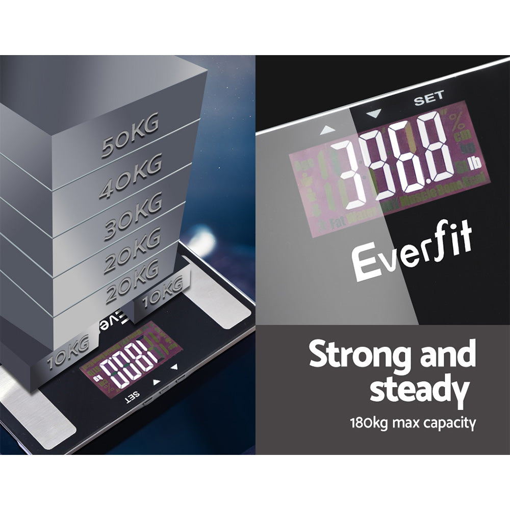 Bluetooth Body Fat Bathroom Scale, 180Kg