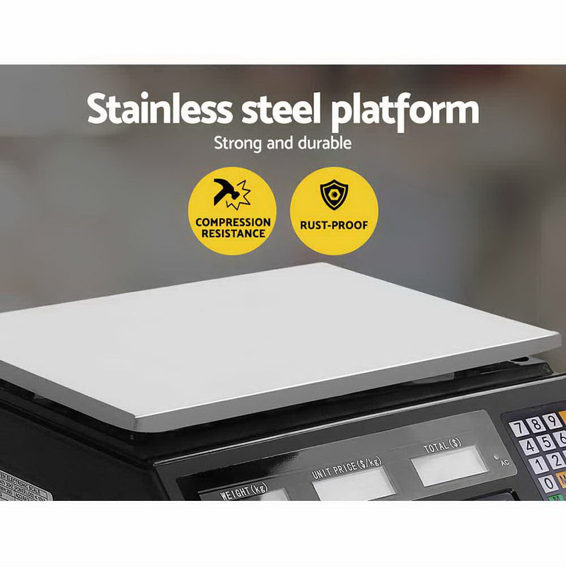 Kitchen Scales - Scales Digital Kitchen 40Kg Weighing Scales Platform Scales Lcd Black