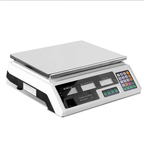 Scales Digital Kitchen 40Kg Weighing Scales Platform Scales Lcd White