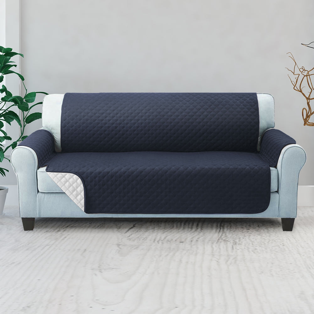 Sofa Cover Quilted Couch Covers Lounge Protector Slipcovers 3 Seater Dark Grey