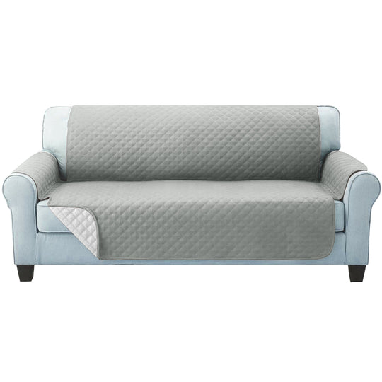 Sofa Cover Quilted Couch Covers Lounge Protector Slipcovers 3 Seater Grey - Sofa Accessories