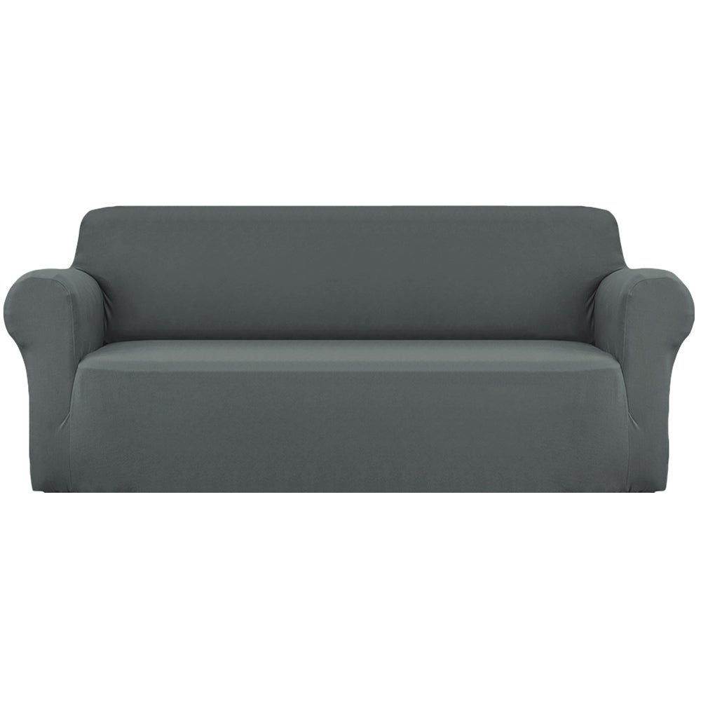 Grey colour - Grey Sofa Cover 4 Seater Stretch Fit Couch Protector Elastic Cover