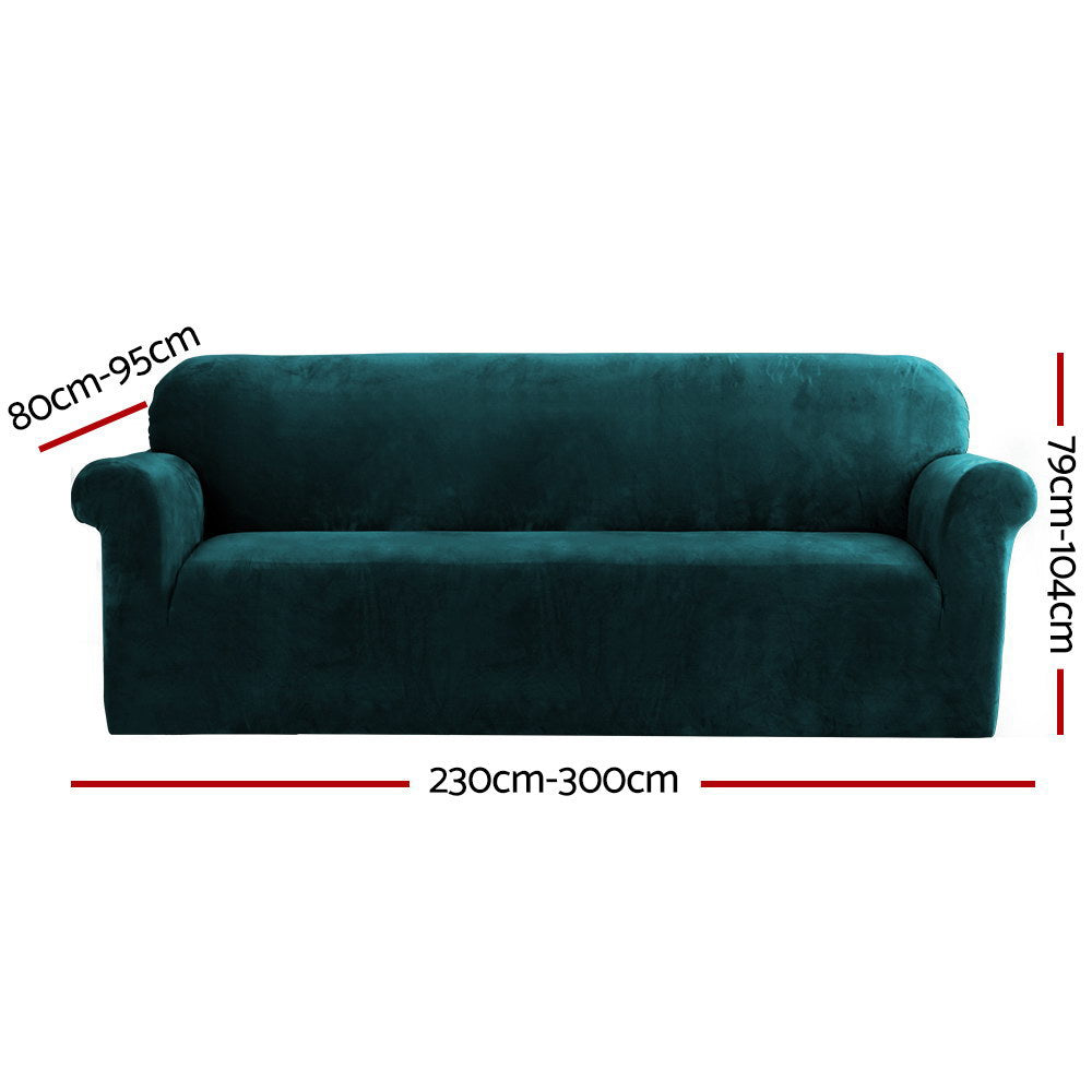 Sofa Cover Couch Covers 4 Seater Velvet Agate Green