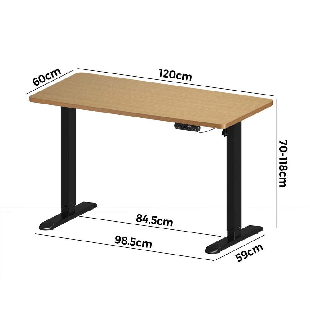 120CM Electric Standing Desk Single Motor Black&White