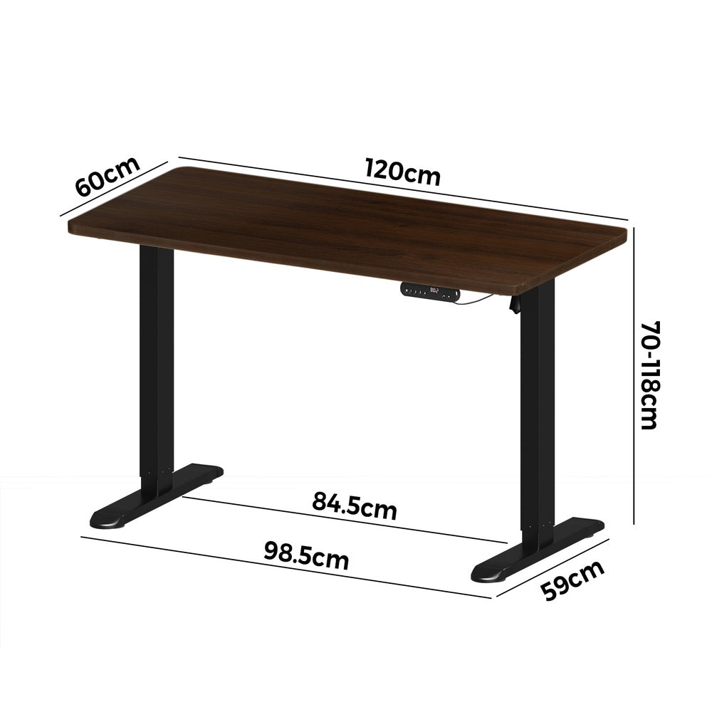 120CM Electric Standing Desk Single Motor Black&White