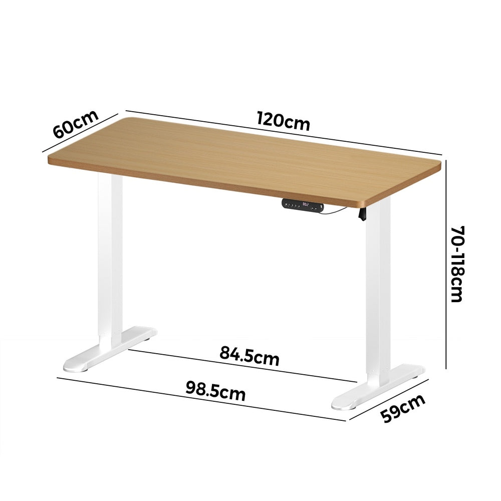 120CM Electric Standing Desk Single Motor Black&White