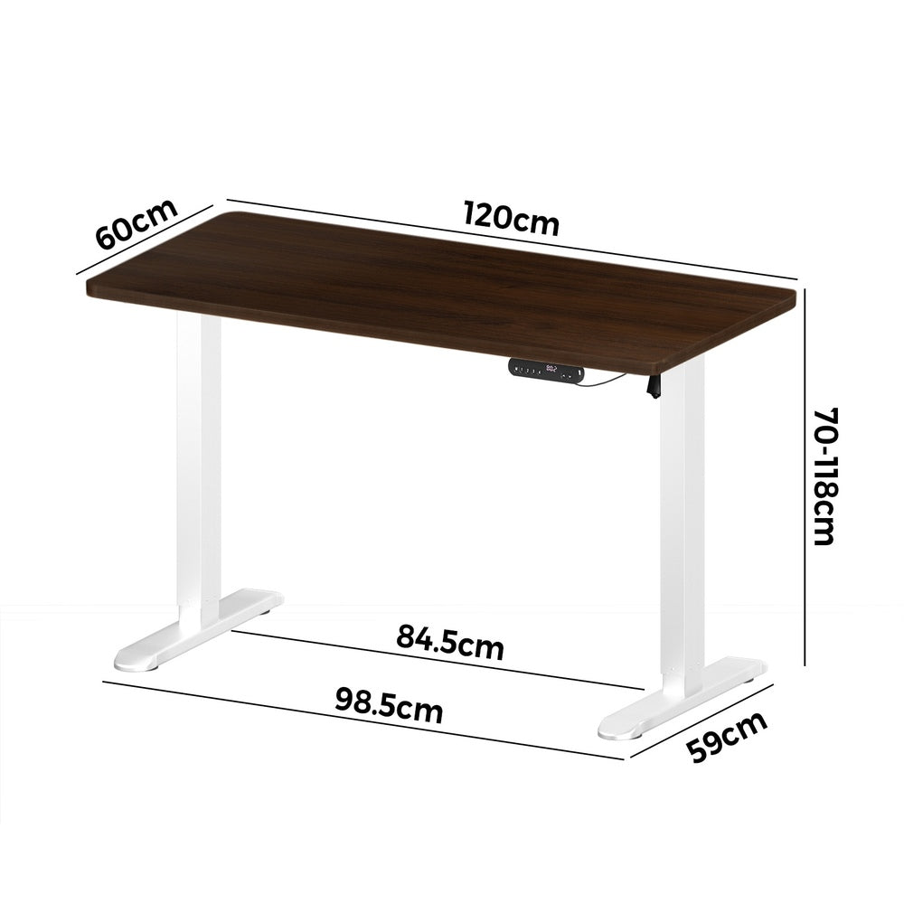 120CM Electric Standing Desk Single Motor Black&White