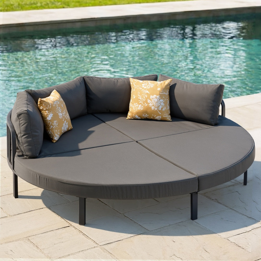 Outdoor Round Daybed Large Rattan Sun Lounge Sofa Patio Furniture