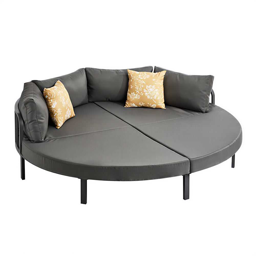 Outdoor Round Daybed Large Rattan Sun Lounge Sofa Patio Furniture