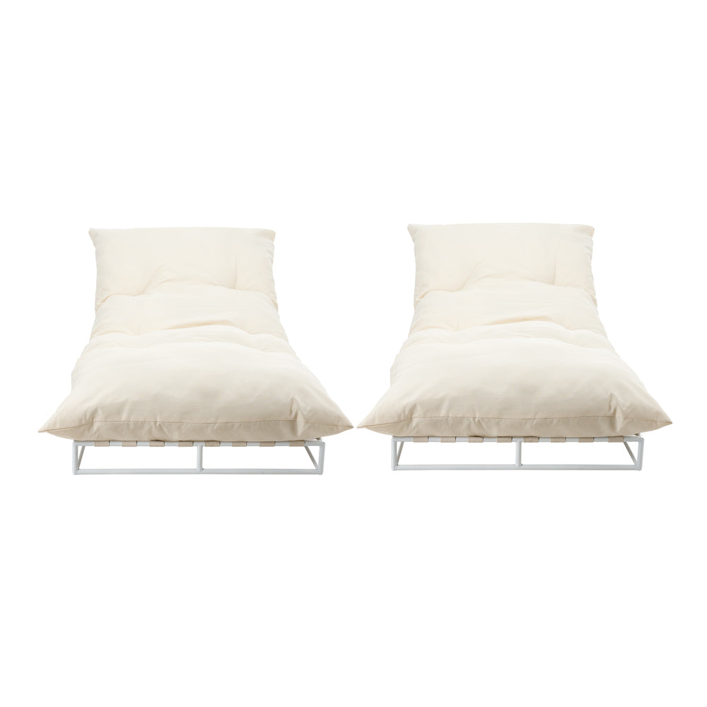 2PCS Outdoor Sun Lounge Day Bed Patio Chairs
