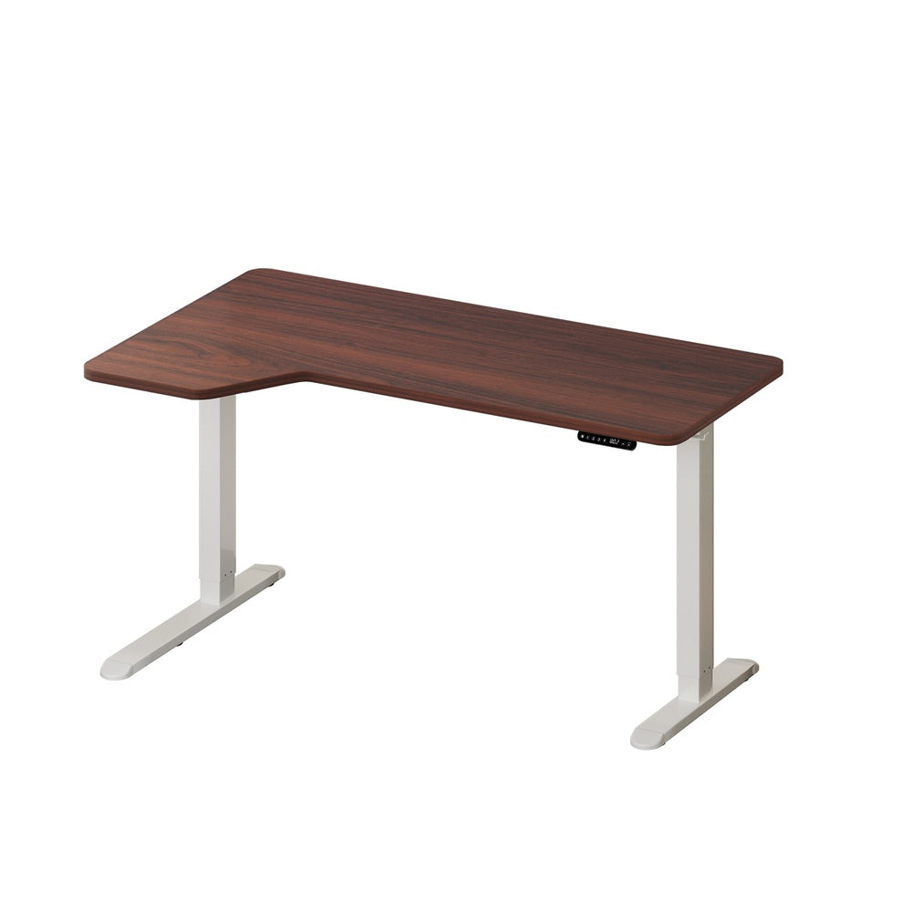 L-shape Electric Standing Desk Single Motor 145CM Black&Oak