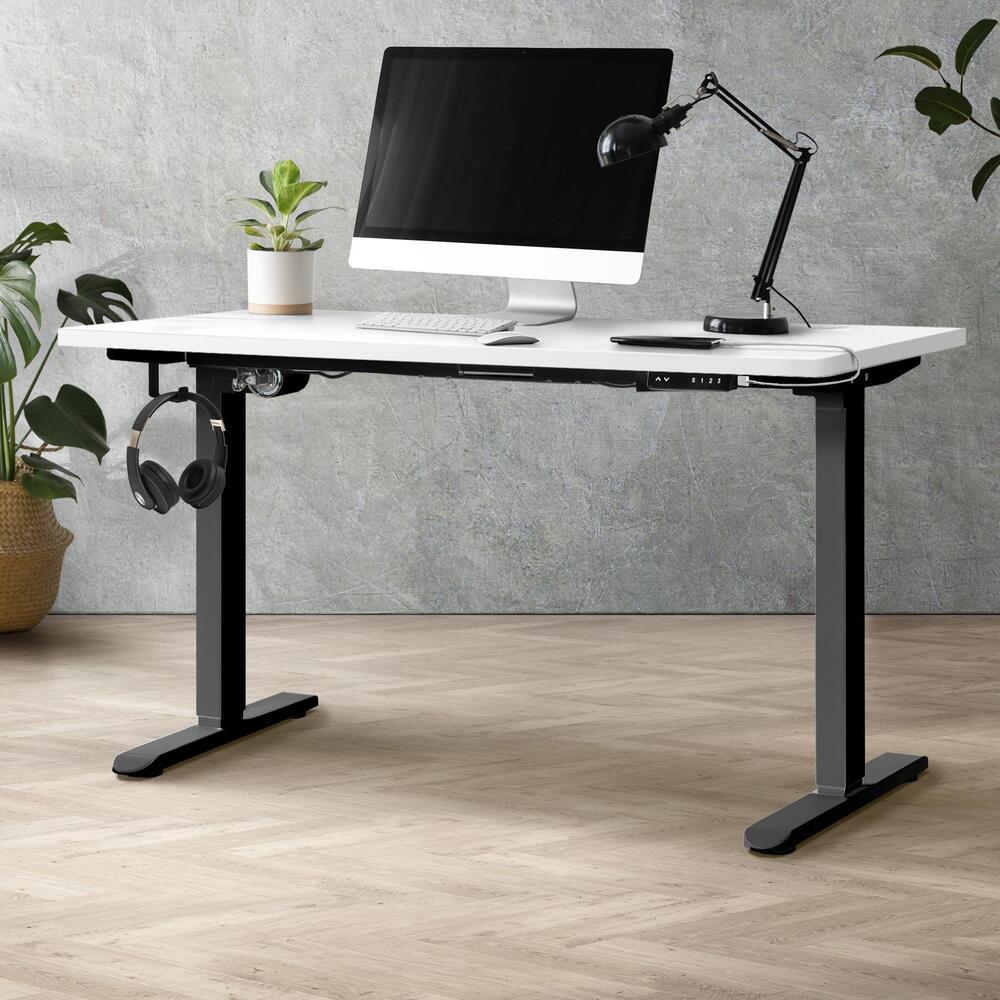 Sit Stand Desk Motorised Adjustable 160cm Black&Oak