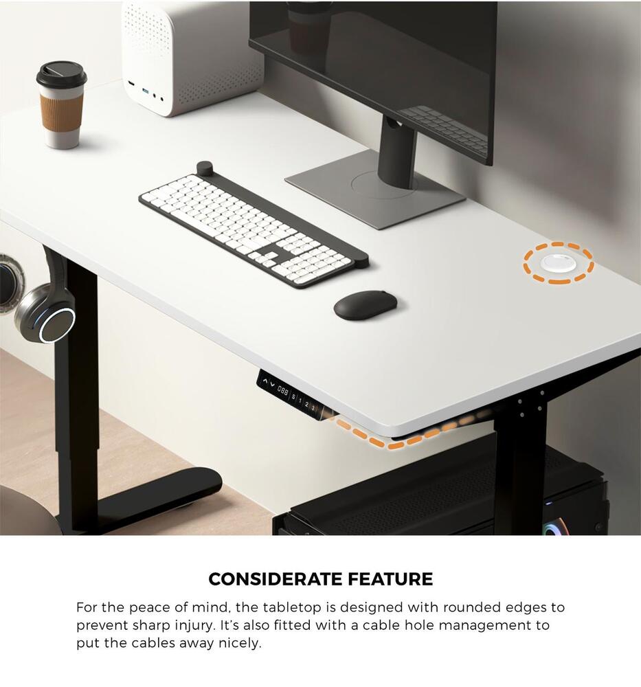 Sit Stand Desk Motorised Adjustable 160cm Black&Oak