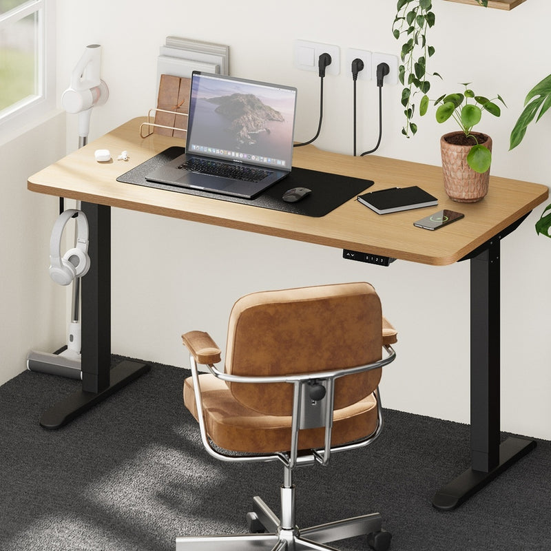 Standing Desk Wireless Charging Single Motor 140CM Black/White, Black colour