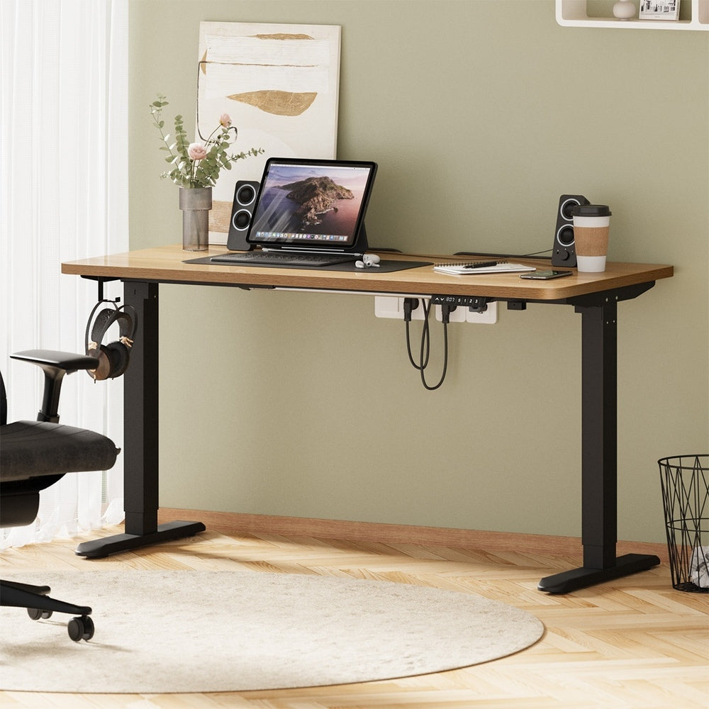 Standing Desk Wireless Charging Single Motor 140CM Black/White