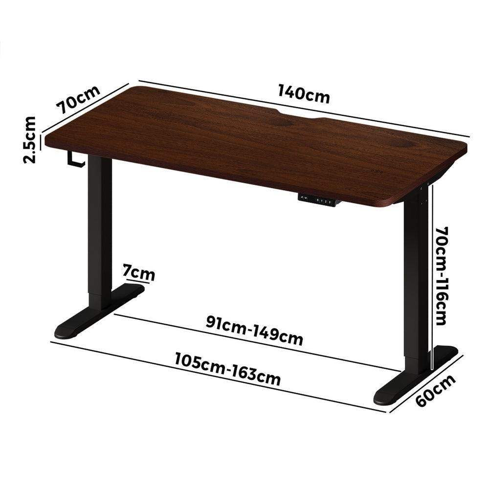 Standing Desk Wireless Charging Single Motor 140CM Black/White