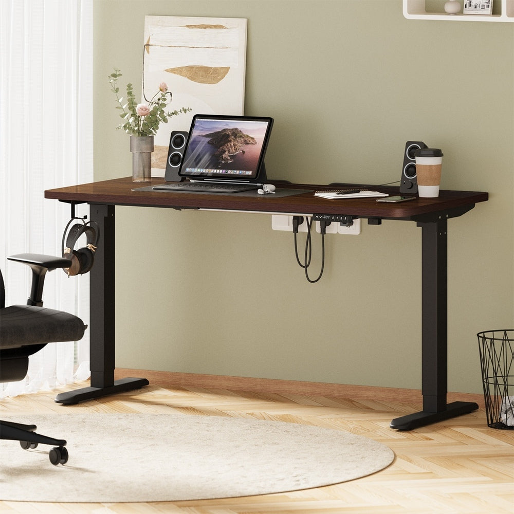 Standing Desk Wireless Charging Single Motor 140CM Black/White