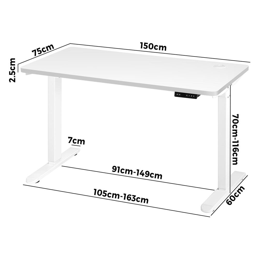 Sit Stand Desk Motorised Adjustable 160cm Black&Oak