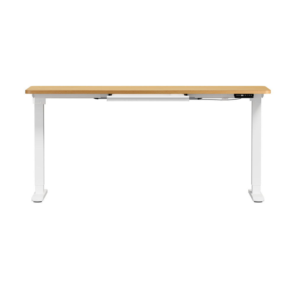 160cm Standing Desk With Drawer Motorized Adjustable White