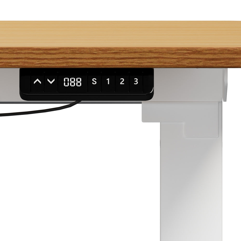 160cm Standing Desk With Drawer Motorized Adjustable White