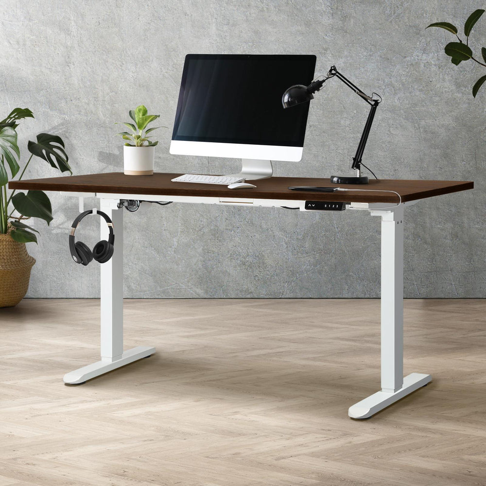 Sit Stand Desk Motorised Adjustable 160cm Black&Oak