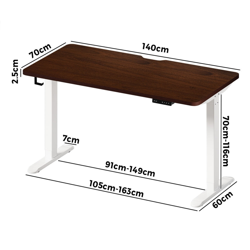 Standing Desk Wireless Charging Single Motor 140CM Black/White