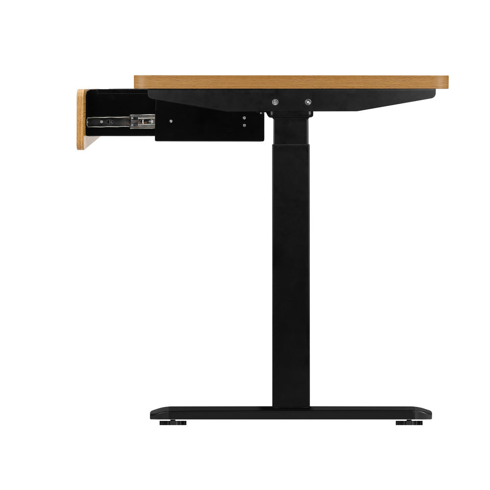 160cm Electric Standing Desk w/ Drawer Adjustable Oak White & Black