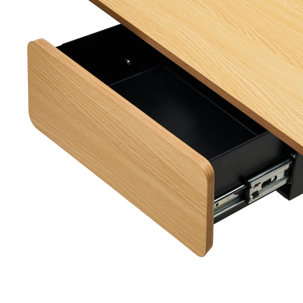 160cm Electric Standing Desk w/ Drawer Adjustable Oak White & Black