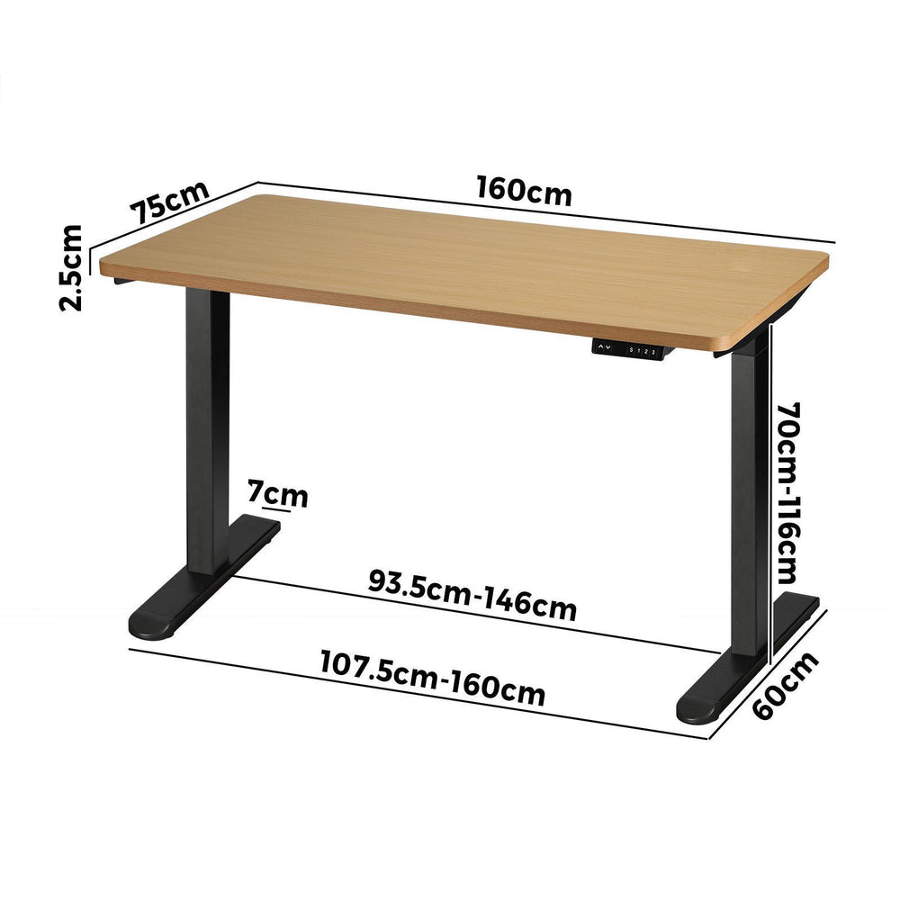 Sit-Stand Desk Height Adjustable Desk White&Walnut