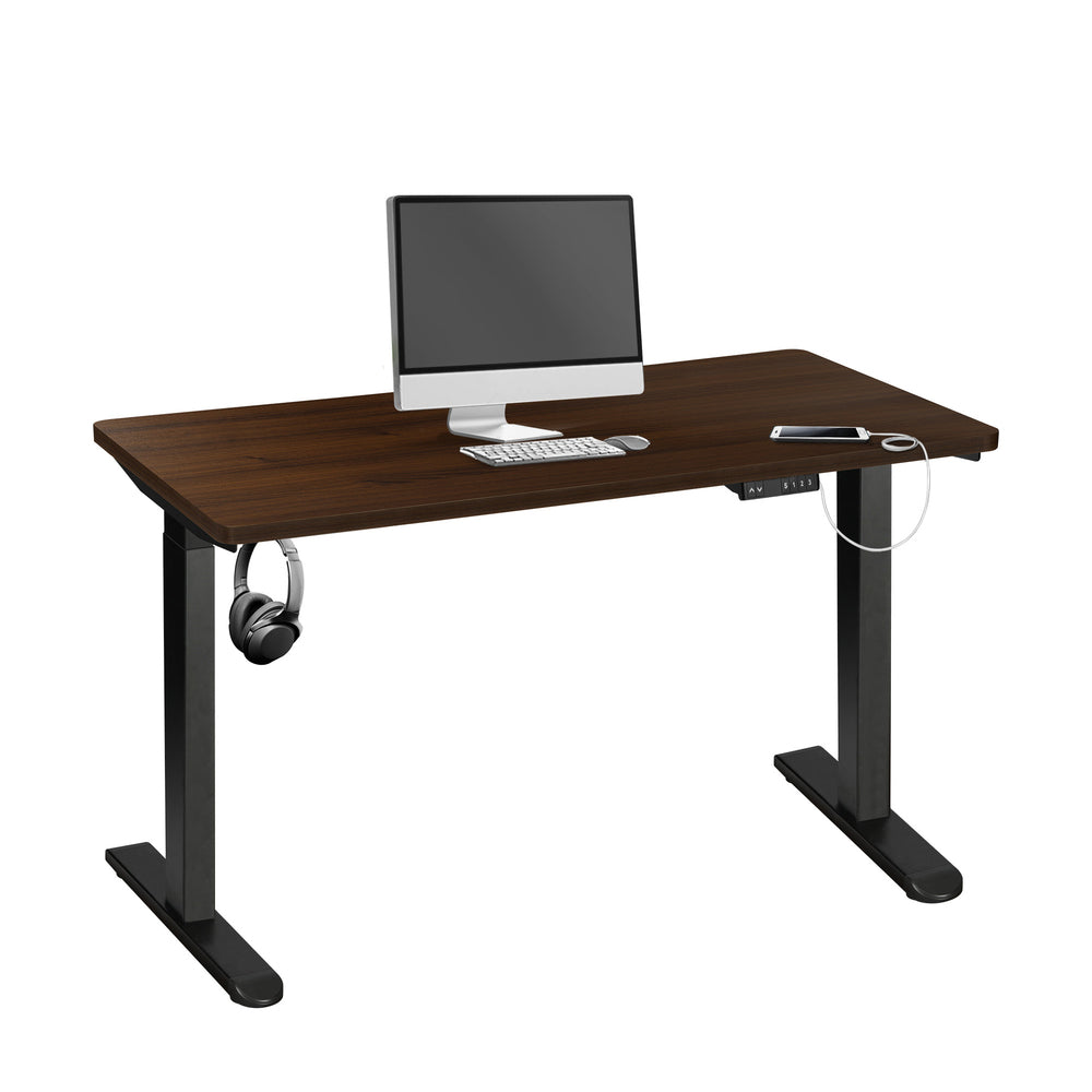 Sit-Stand Desk Height Adjustable Desk White&Walnut