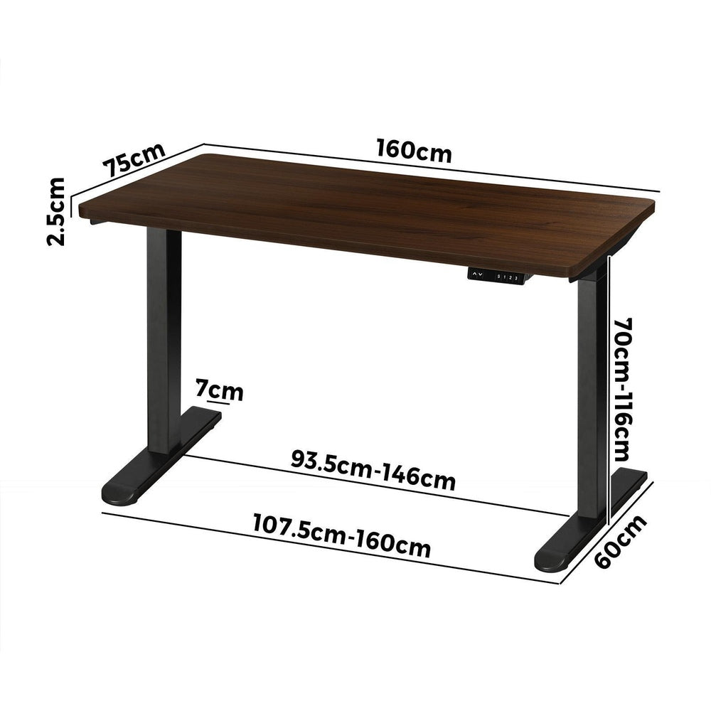 Sit-Stand Desk Height Adjustable Desk White&Walnut