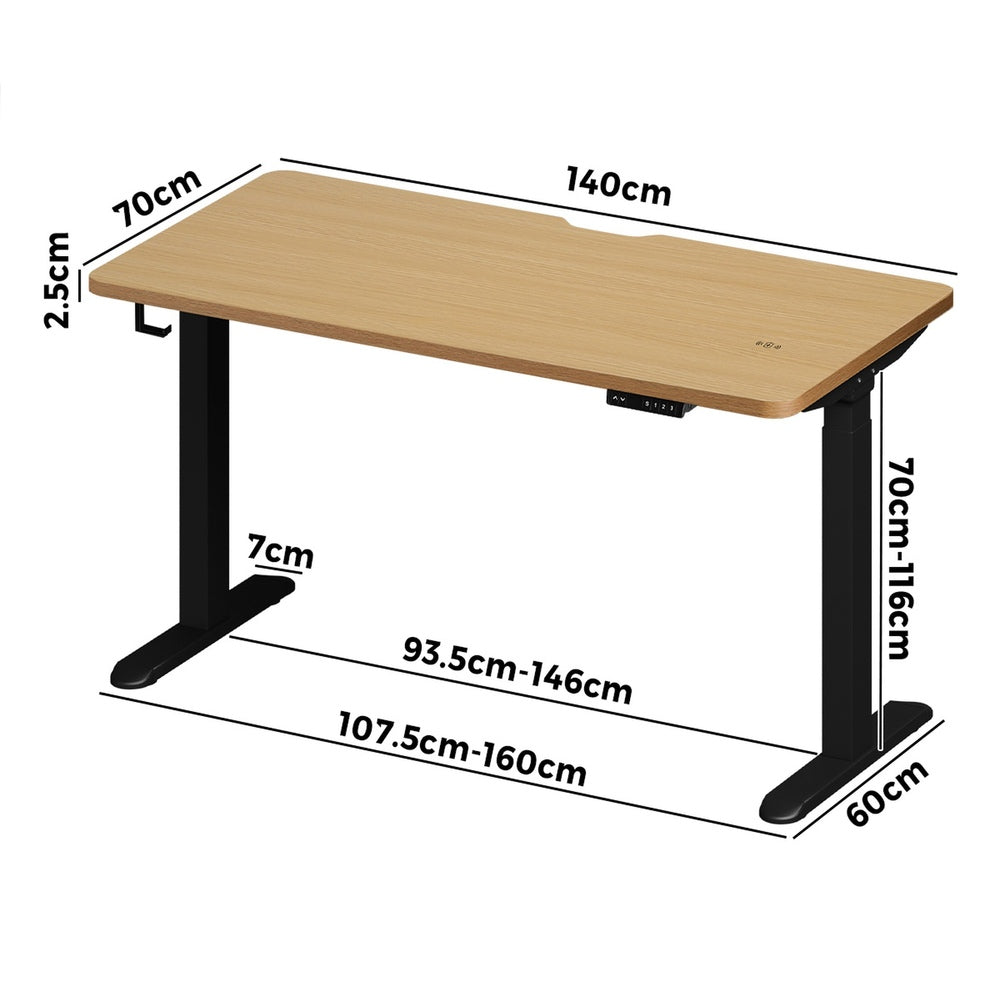 Standing Desk Wireless Charging Dual Motor 140CM Black/White