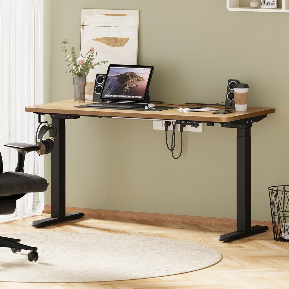 Standing Desk Wireless Charging Dual Motor 140CM Black/White