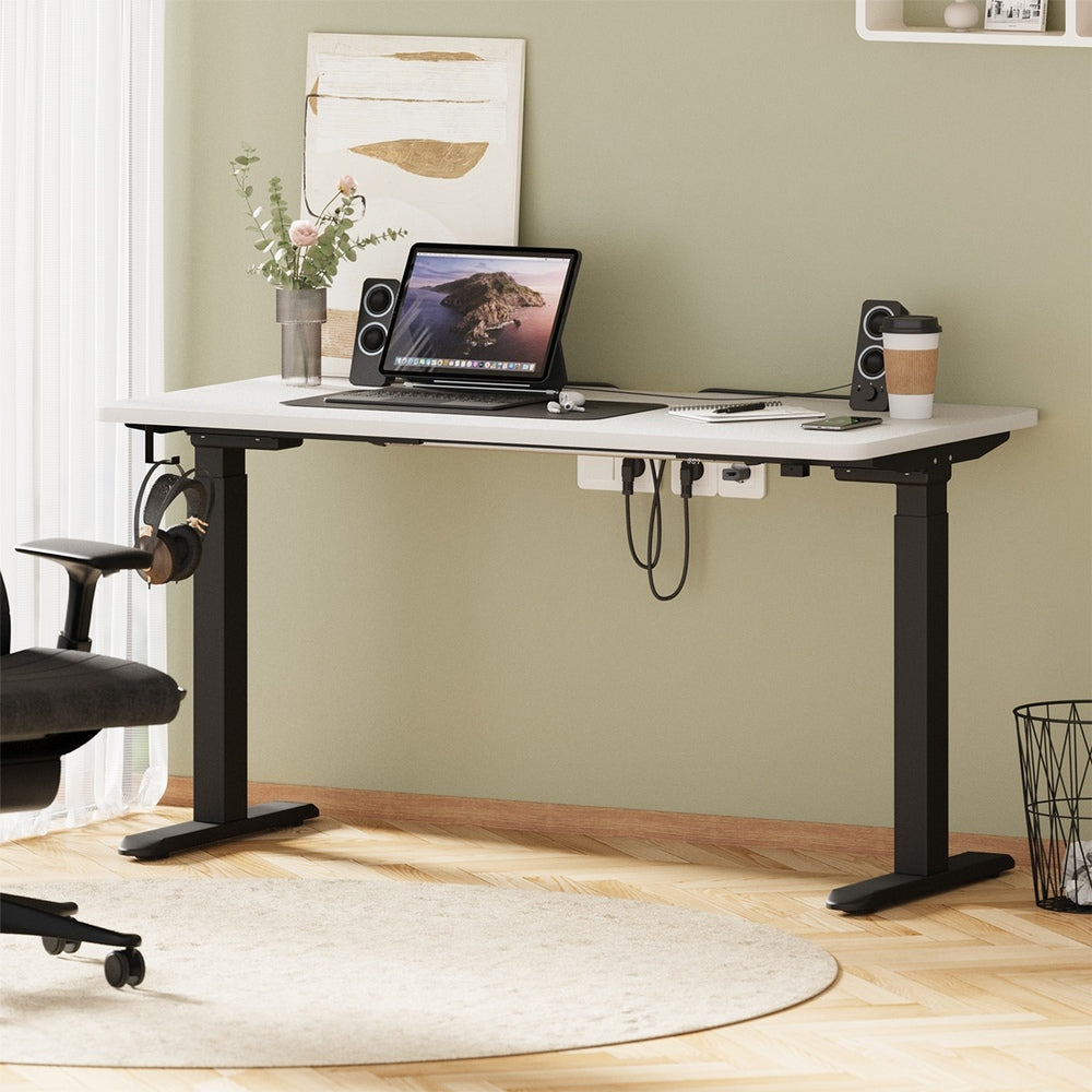 Standing Desk Wireless Charging Dual Motor 140CM Black/White