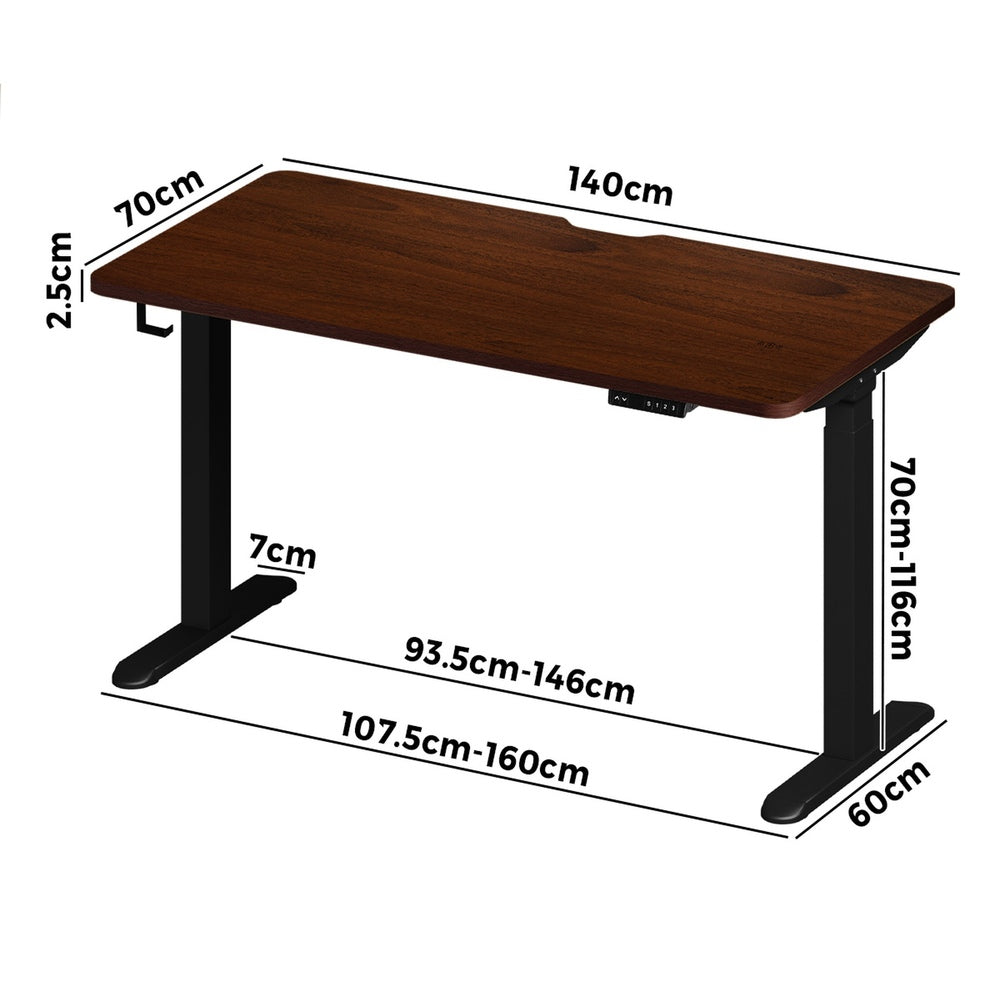 Standing Desk Wireless Charging Dual Motor 140CM Black/White