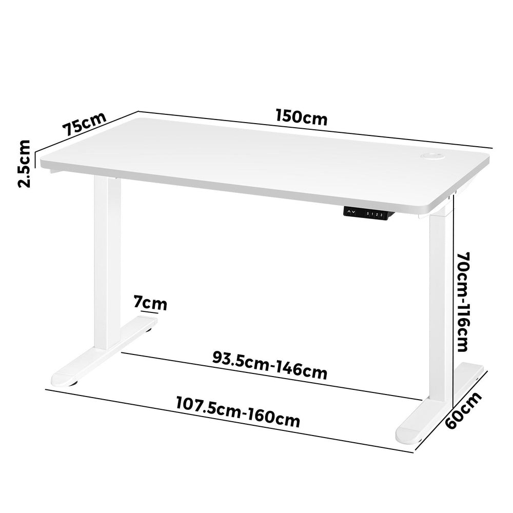 Standing Desk Dual Motor 150cm Black&White