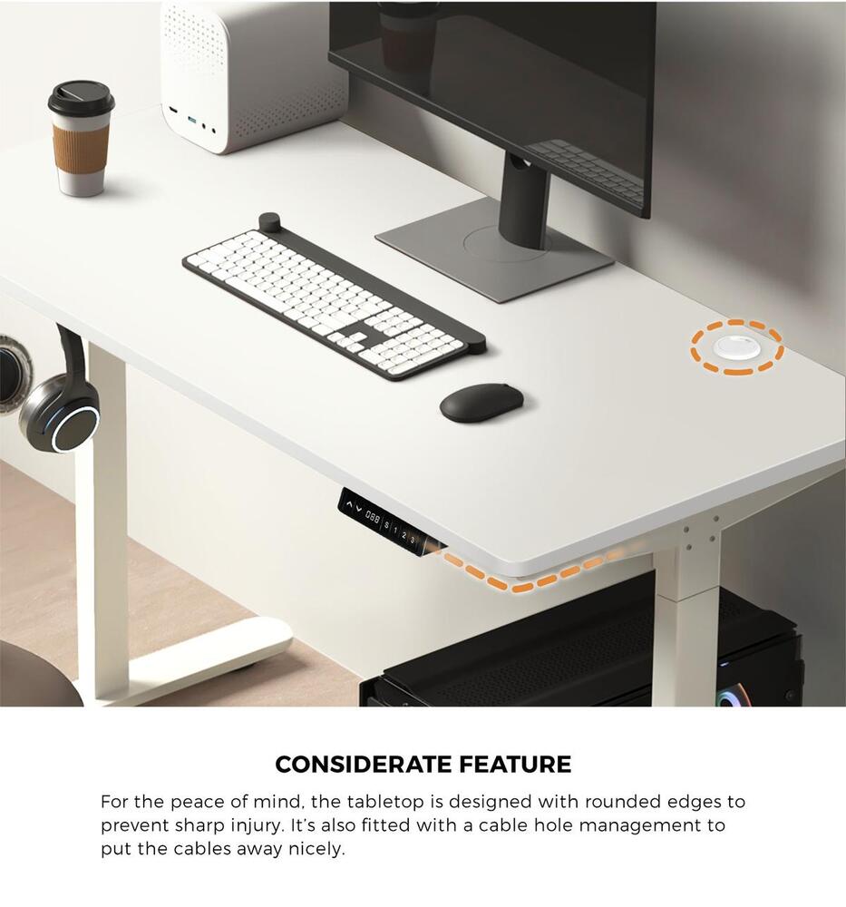 Standing Desk Dual Motor 150cm Black&White