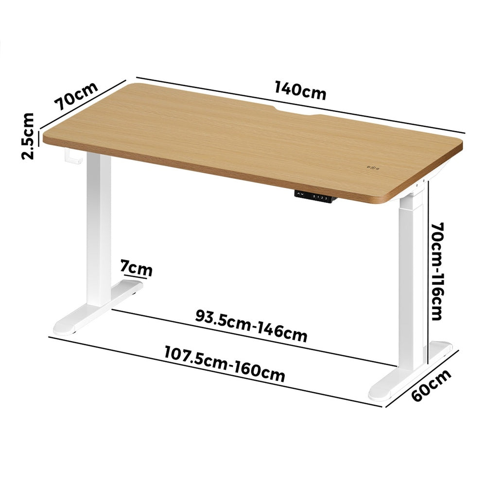 Standing Desk Wireless Charging Dual Motor 140CM Black/White