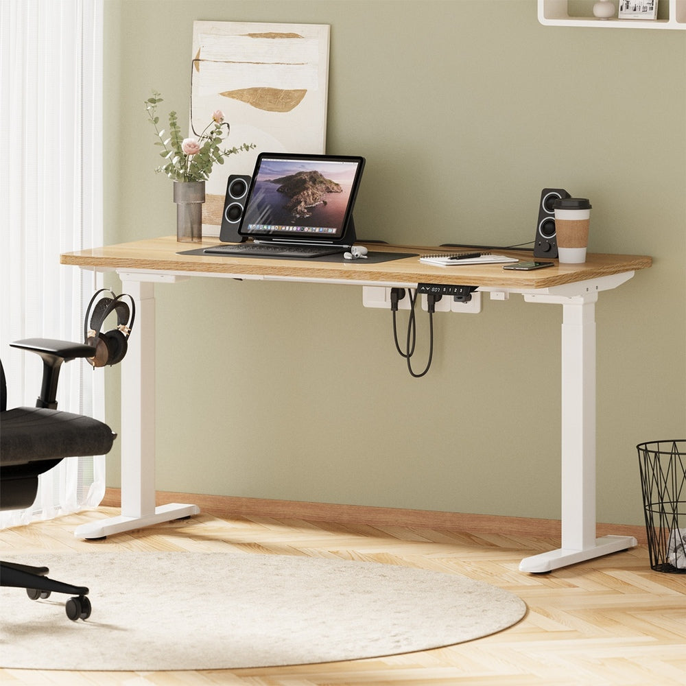 Standing Desk Wireless Charging Dual Motor 140CM Black/White