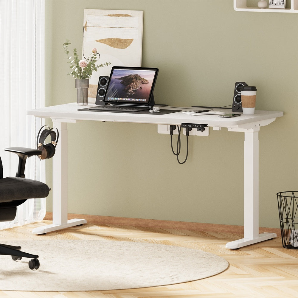 Standing Desk Wireless Charging Dual Motor 140CM Black/White