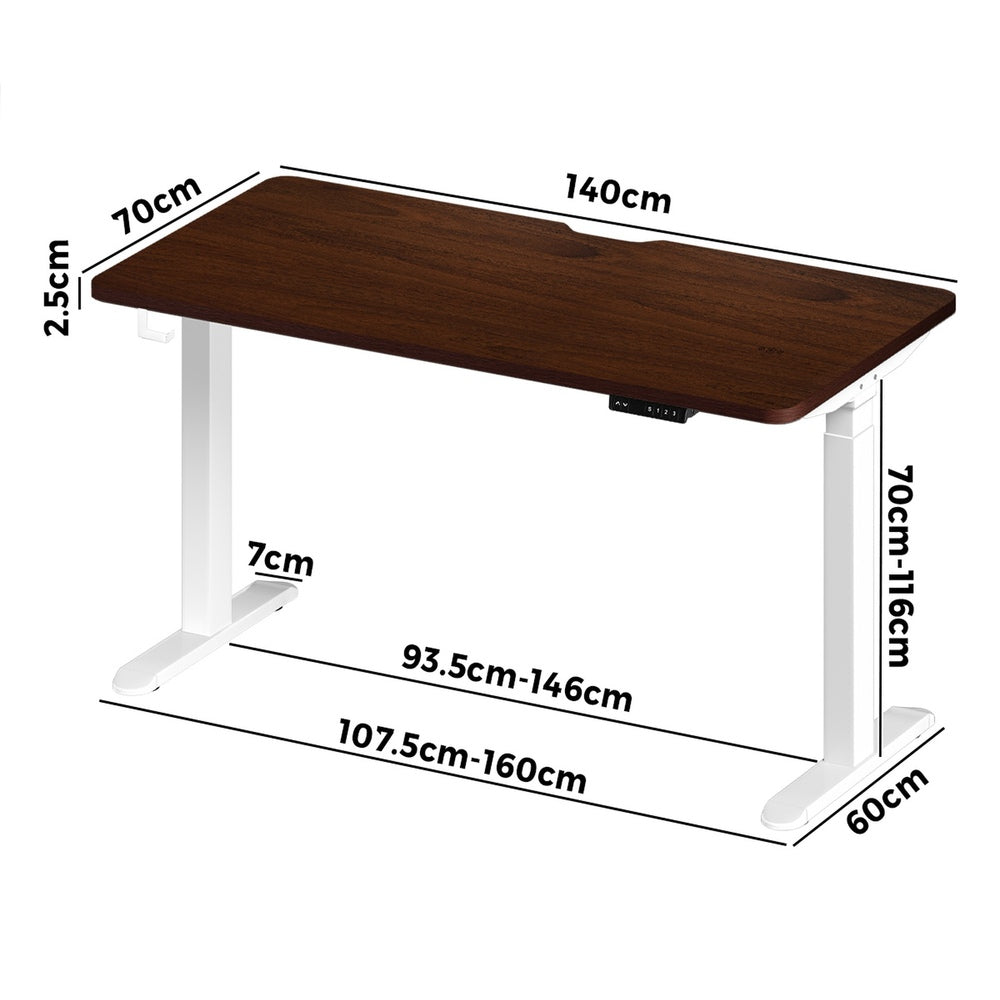 Standing Desk Wireless Charging Dual Motor 140CM Black/White