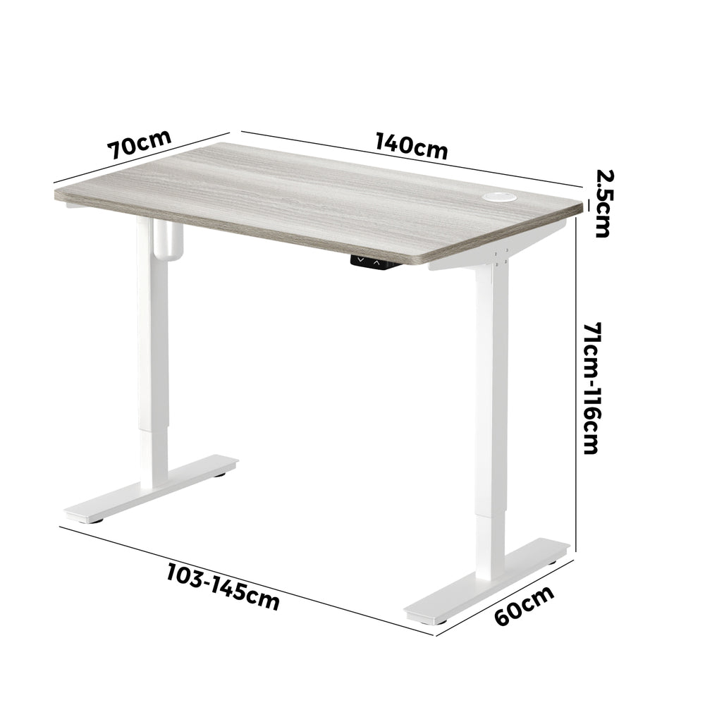 140CM Electric Standing Desk Adjustable Black&Grey-Oak