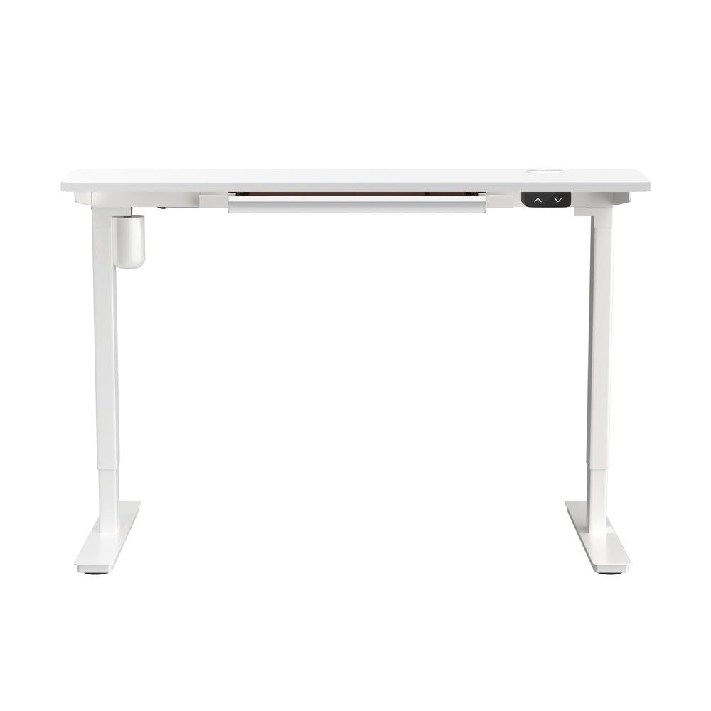 150cm Electric Standing Desk Adjustable Height with Drawer Black & White Walnut