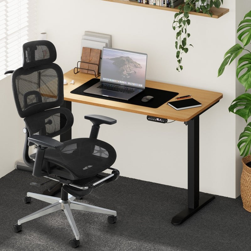 Black Oak - Office Desk and Chair Set Mesh Ergonomic Chair Sit-stand Desk - photo 11