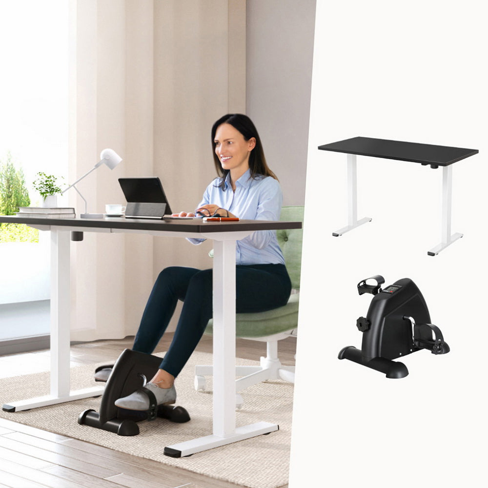 140cm Electric Standing Desk with Mini Pedal Exercise Bike Home Office