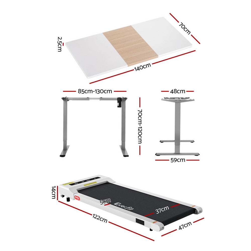 360mm Treadmill Electric Walking Pad with140cm Automatic Standing Desk